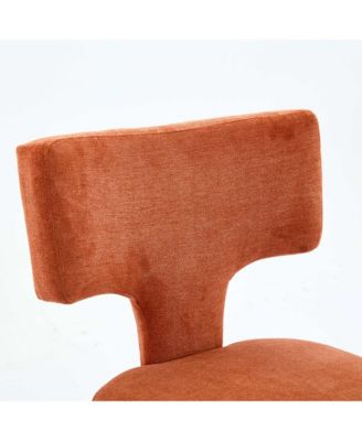 Set of 2 Mid-Century Counter Stools with Curved Back and Upholstered Seat