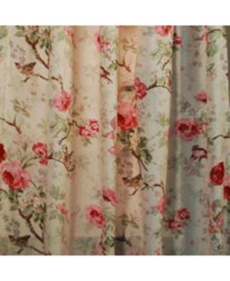 Balmoral Floral Print Tailored Panel Curtain 48-Inch-by-84-Inch - Red/Yellow