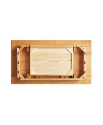 Solid Oak Wood Computer Desk with Drawer and Natural Wood Grain