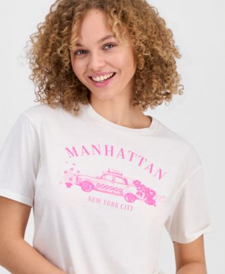 Juniors' Manhattan Taxi Graphic T-Shirt