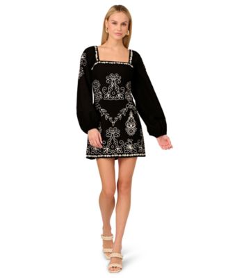 by Adrianna Papell Women's Cotton Embroidered Sheath Dress