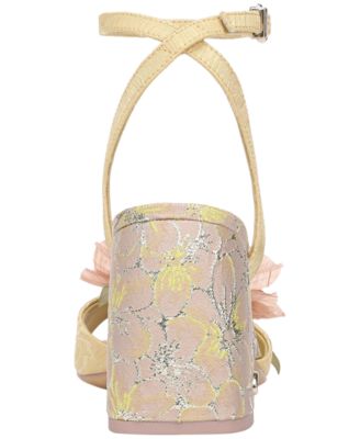 Women's Aria Flower Two-Piece Block Heel Dress Sandals