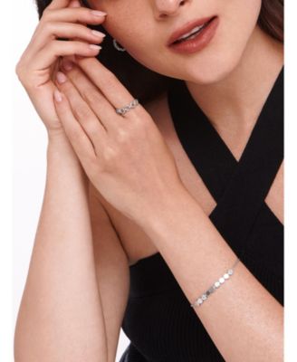 Cable Link Ring in Rhodium Plated Sterling Silver, Size 7