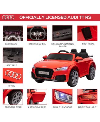 6V Kids Electric Ride On Car, Licensed Audi TT RS with Seat, Remote