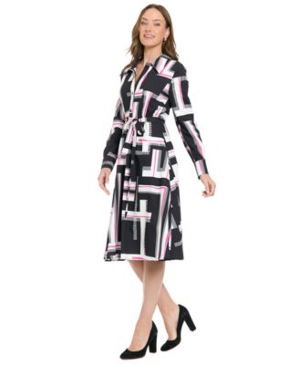 Petite Long-Sleeve Short Shirt Dress