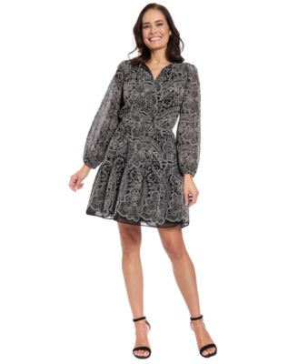 Petite Elastic Waistband A-Line Short Dress