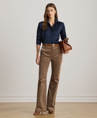 Petite Classic Fit Satin Charmeuse Shirt