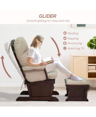 Nursery Glider Rocking Chair with Ottoman,