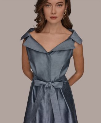 Women's V-Neck Belted Midi Dress