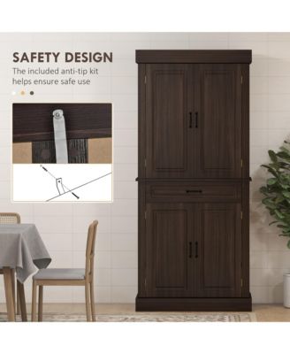 71" Kitchen Pantry Storage Cabinet with 4 Doors, Drawer,
