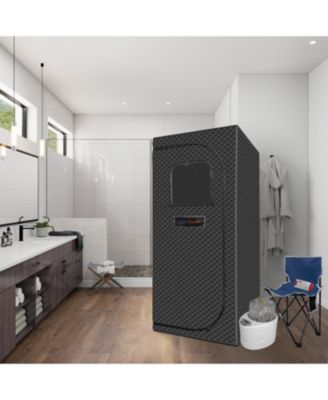 Portable Full-Size Steam Sauna Tent with 4L 1500W Steam Generator & Chair