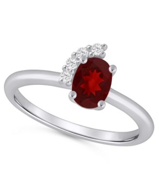 Amethyst (3/4 ct. t.w.) and White Diamond (1/20 ct. t.w.) Ring in 10k White Gold 