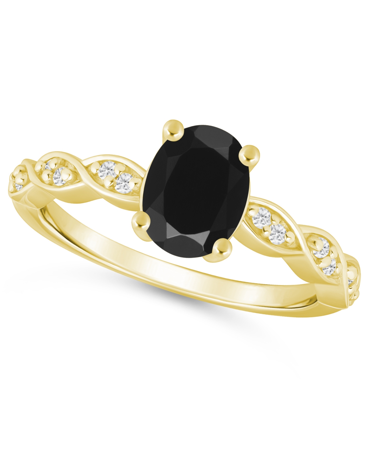Macy's Amethyst (1-1/5 ct. t.w.) and White Diamond (1/20 ct. t.w.) Ring in 10k White Gold - Onyx