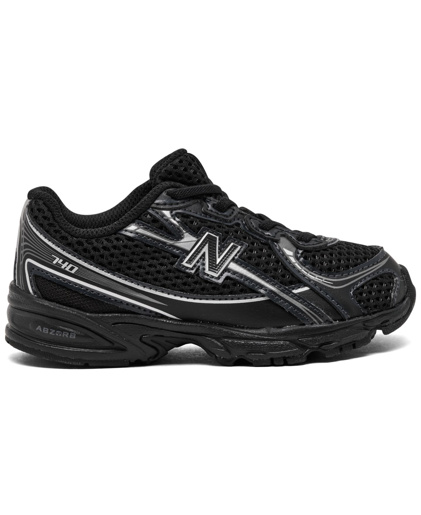 Детские кроссовки New Balance 740 Stretch Lace Casual, цвет: Чёрный — фото 2