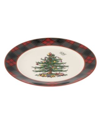 Christmas Tree Tartan Buffet Plate