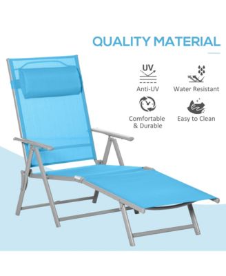 Sling Patio Reclining Chaise Lounge Garden Furniture, Light