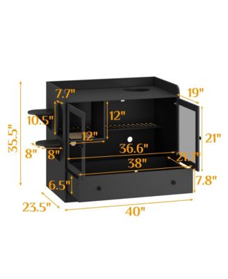 Cat Litter Box Furniture Hidden, Cat Condo Pet House with Stairs, Cat Litter House for Living Room