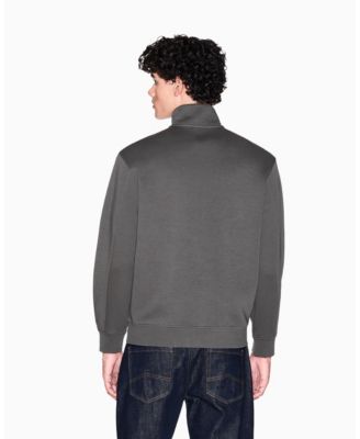 Men's Grosgrain Logo Fleece Quarter Zip Sweatshirt