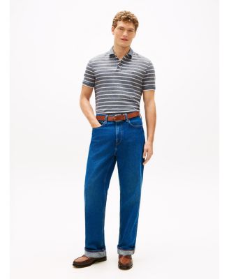 Men's Regular-Fit Tipped Linen Polo Shirt 