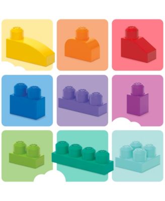 80-piece Big Building Bag Blocks for Toddlers 1-3, Blue