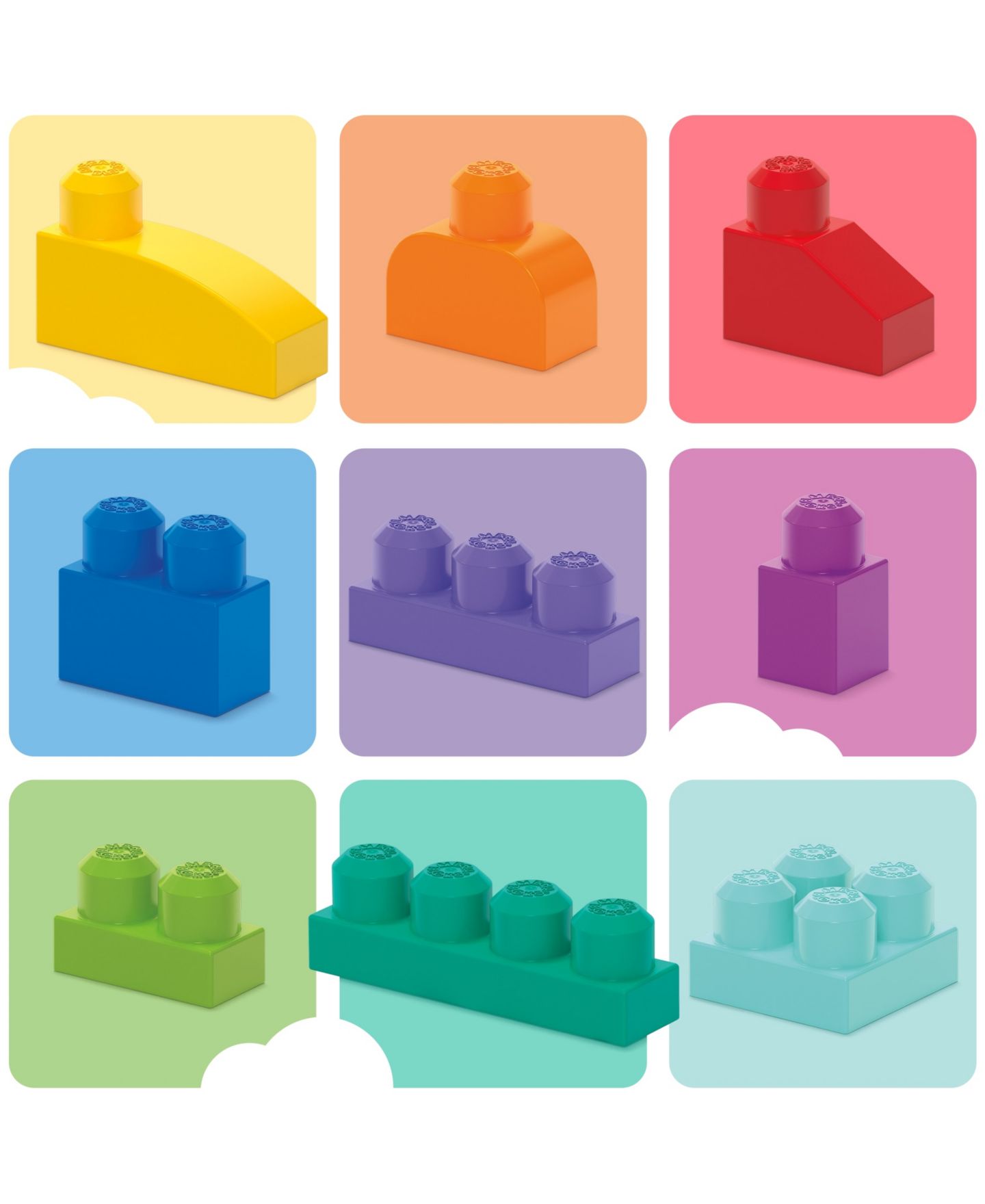 Сумки Mega Bloks 80-piece Big Building Blocks 1-3, Blue для малышей — фото 3