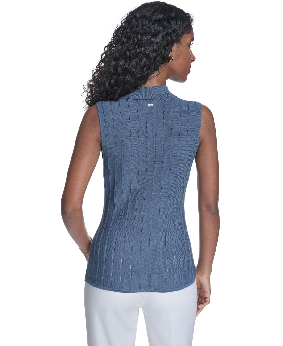 Calvin Klein Women's Sleeveless Collared Sweater