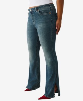 Plus Size Side Slit Becca Bootcut Flap Jeans