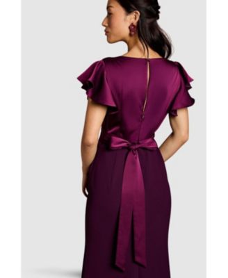 Women's V-Neck Angel Short Sleeve Maxi Dress