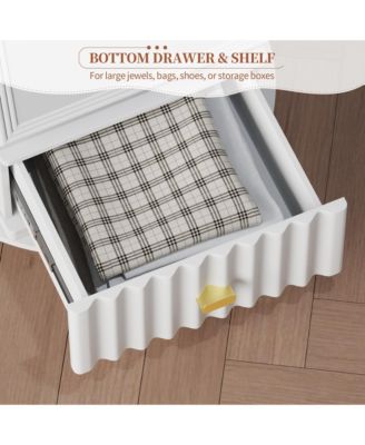 63" Jewelry Cabinet with Drawer and Rotating Full-Length Mirror