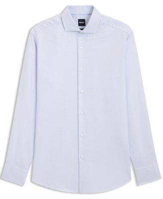 Men's Cotton Twill Slim-Fit Dress Shirt