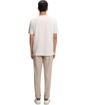 Men's Cotton-Silk Geometric Jacquard T-Shirt