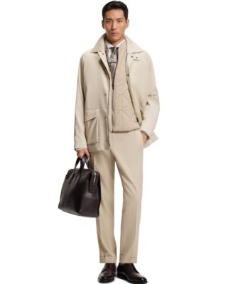 Men's Virgin Wool Cotton Tapered-Fit Pants