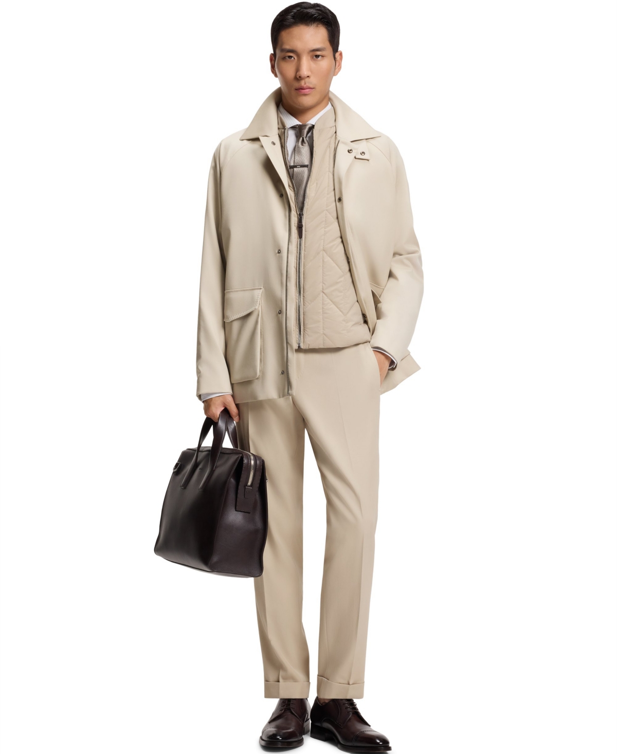 Boss by Hugo Men's Virgin Wool Cotton Tapered-Fit Pants