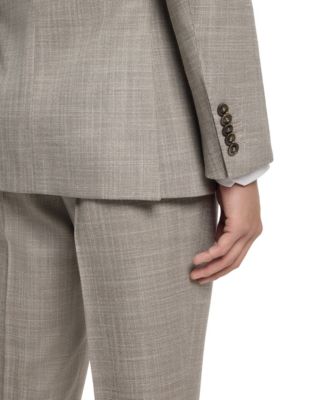 Men's Two-Piece Slim-Fit Patterned Wool-Silk Blend Suit