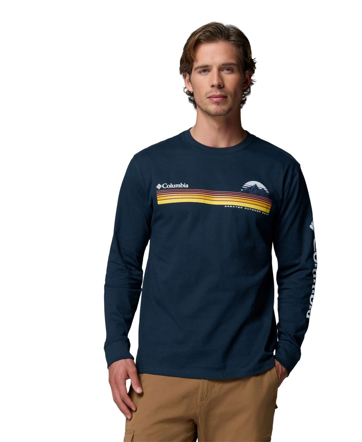 Columbia Men's Gauge Graphic Long Sleeve T-Shirt - Columbia Navy