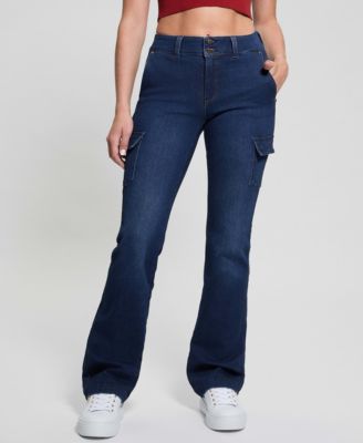 GUESS - Women's Cargo Mini Bootcut Jeans