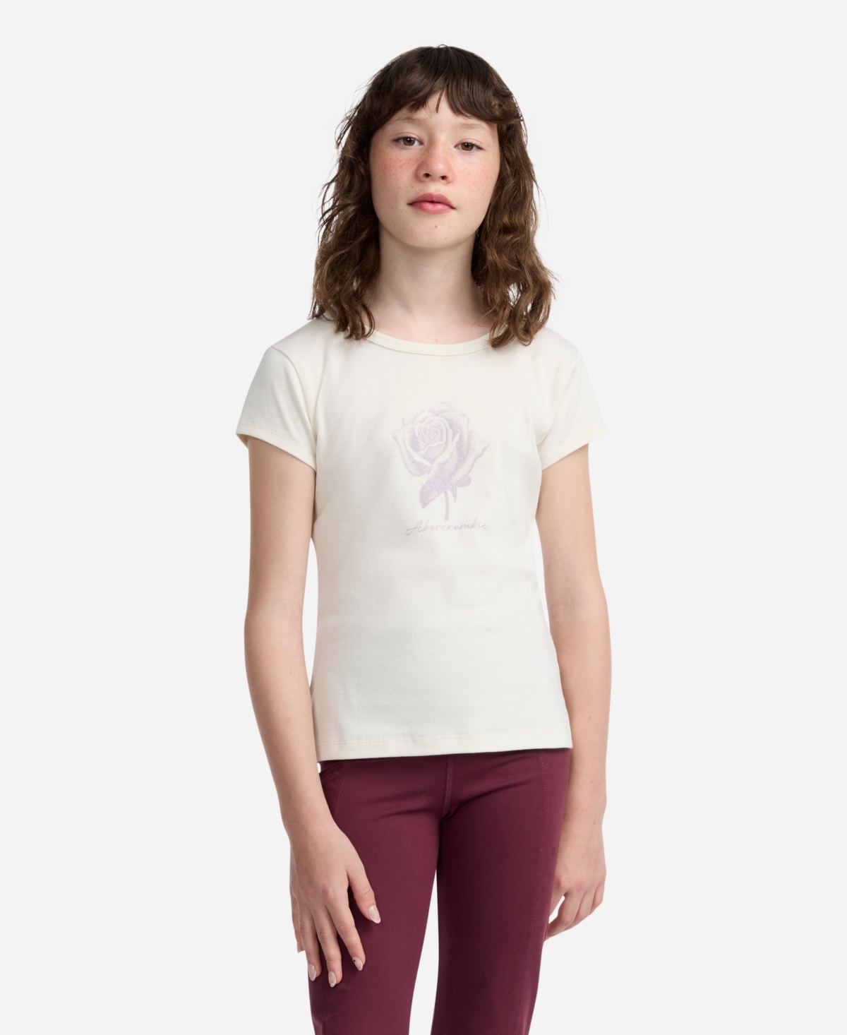 abercrombie kids Girls' Rose Logo Short-Sleeve T-Shirt