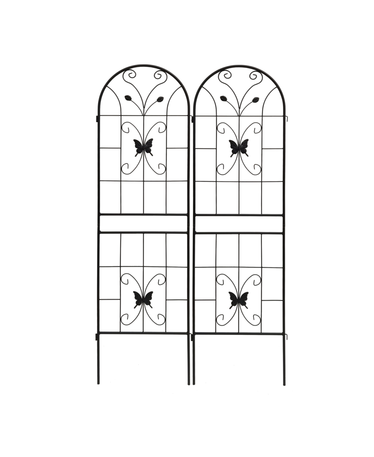 Streamdale Furniture 2 Pack Metal Garden Trellis 71" Rustproof Black