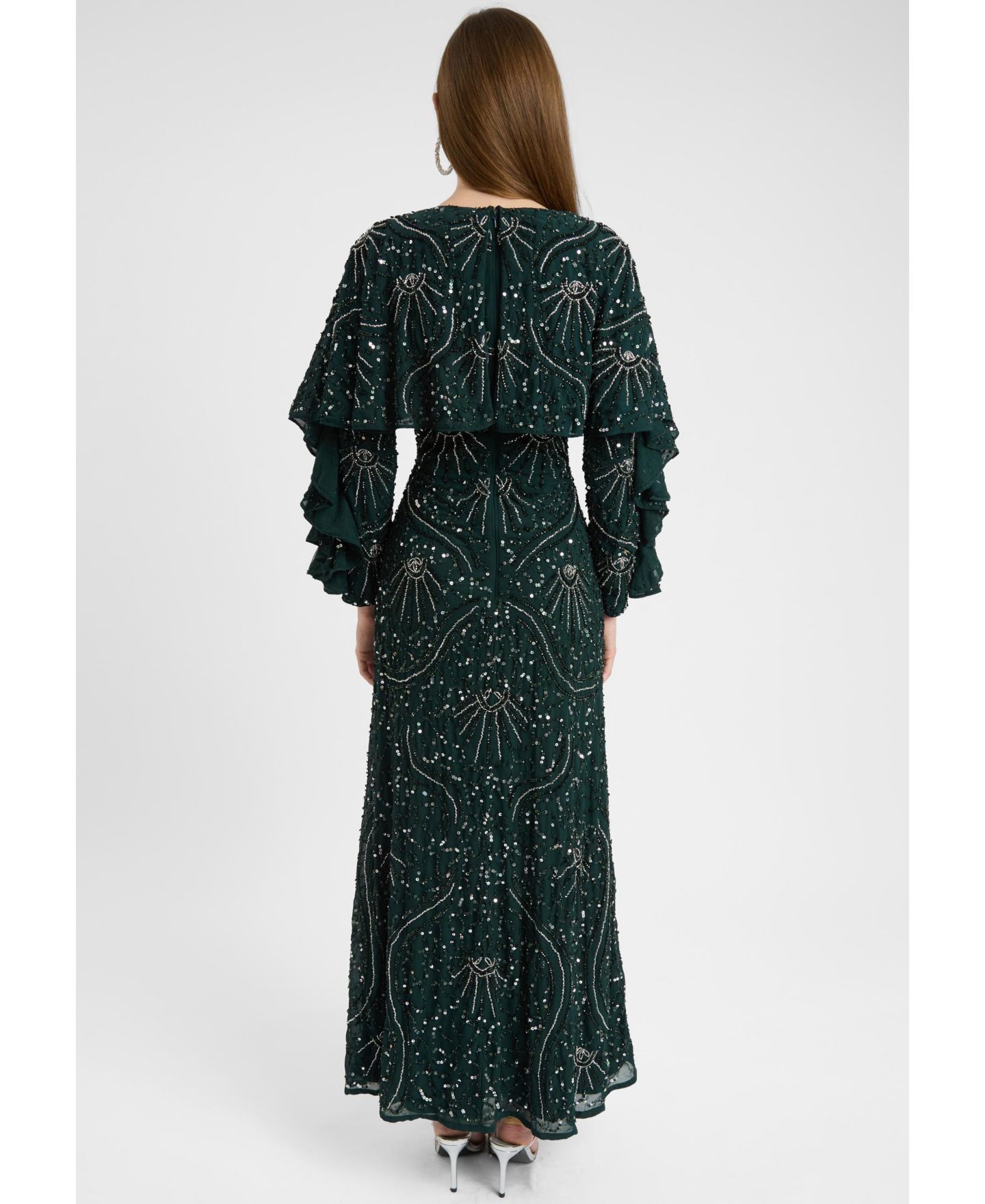 Женское платье Maryisa Modest Embellished Sequin Beaded, цвет: Изумрудный зелёный — фото 3