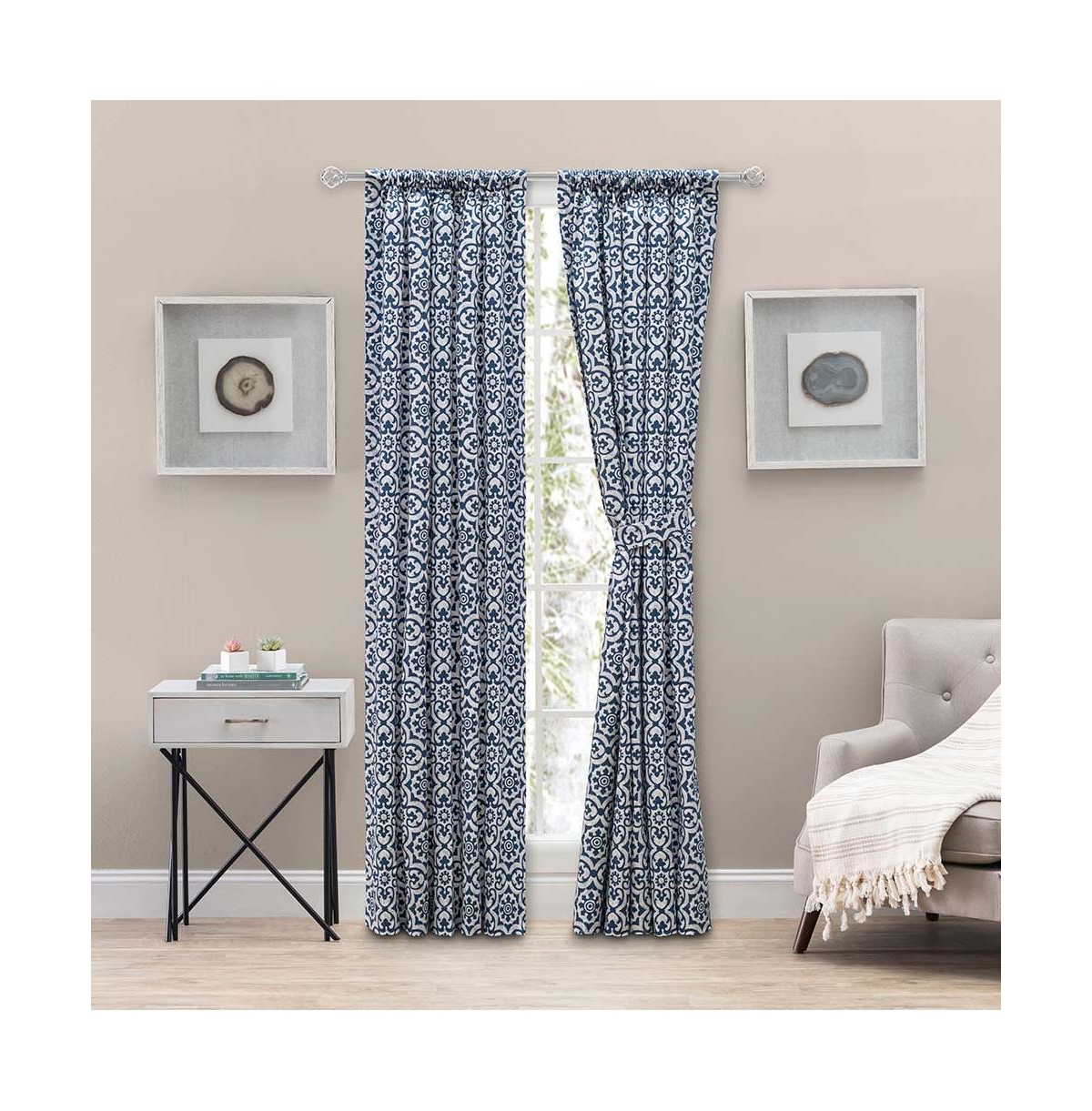 Ellis Curtain Athens Printed Tile Design on a Ground 3" Rod Pocket Premium Tailored Pairs