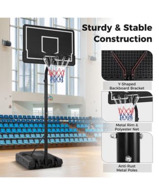 Portable Outdoor Basketball Hoop 6.9-8.5 FT Adjustable with Fillable Base Shatterproof PC Backboard