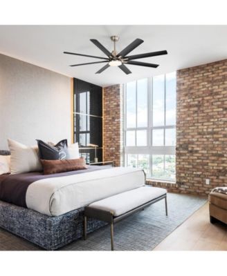 52-inch Modern Exquisite Sand Nickel 8-Blade Ceiling Fans with Adjustable Led Lights and Intelligent Remote Control