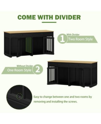 Indoor Dog Crate Furniture, Dog Cage Kennel with 2-Drawers