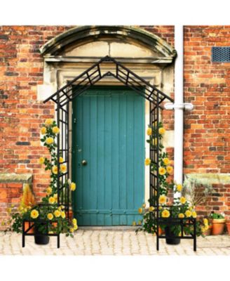 Metal Garden Arch Adjustable Width Black