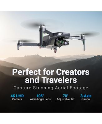 Drone with 4K UHD Camera for Adults, " Touch Screen Remote, Auto Return, Wind Resistance, Battery for 23 Mins Flight Time, Intelligent Flight