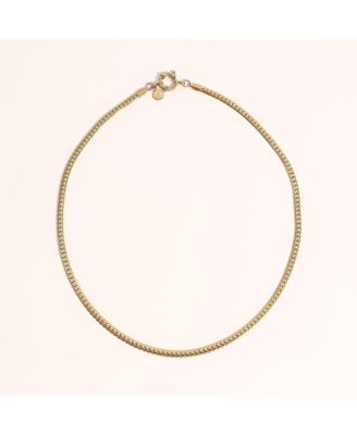 Dainty Gold Plated Minimalist Flat Snake Chain Necklace
