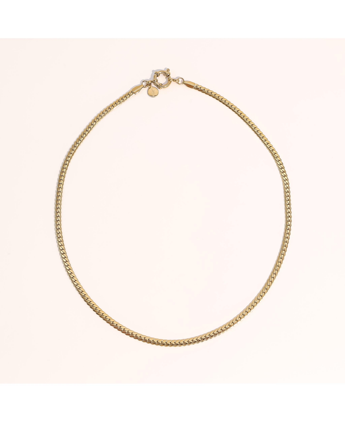 Joey Baby Dainty Gold Plated Minimalist Flat Snake Chain Necklace