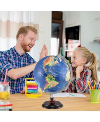 12 Inch Illuminated World Globe Antique Light up Globe Night Lamp