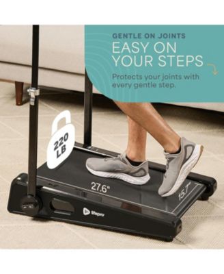 Smallest Portable Mini Walking Pad with Adjustable Handlebar - Max Speed 3 MPH, Home & Office 30 inch Mini Walking Treadmill, Under Desk Small Work Desk Compact Treadmill, 220 Lbs Max Weight