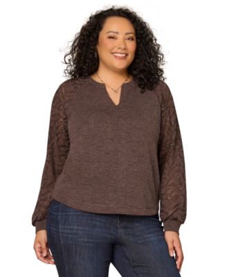 Democracy - Plus Size Mandarin Collar Top